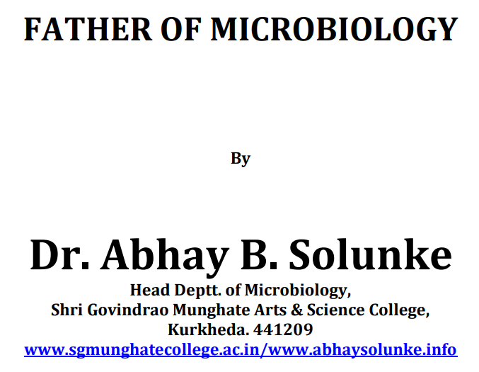 Father Of Microbiology