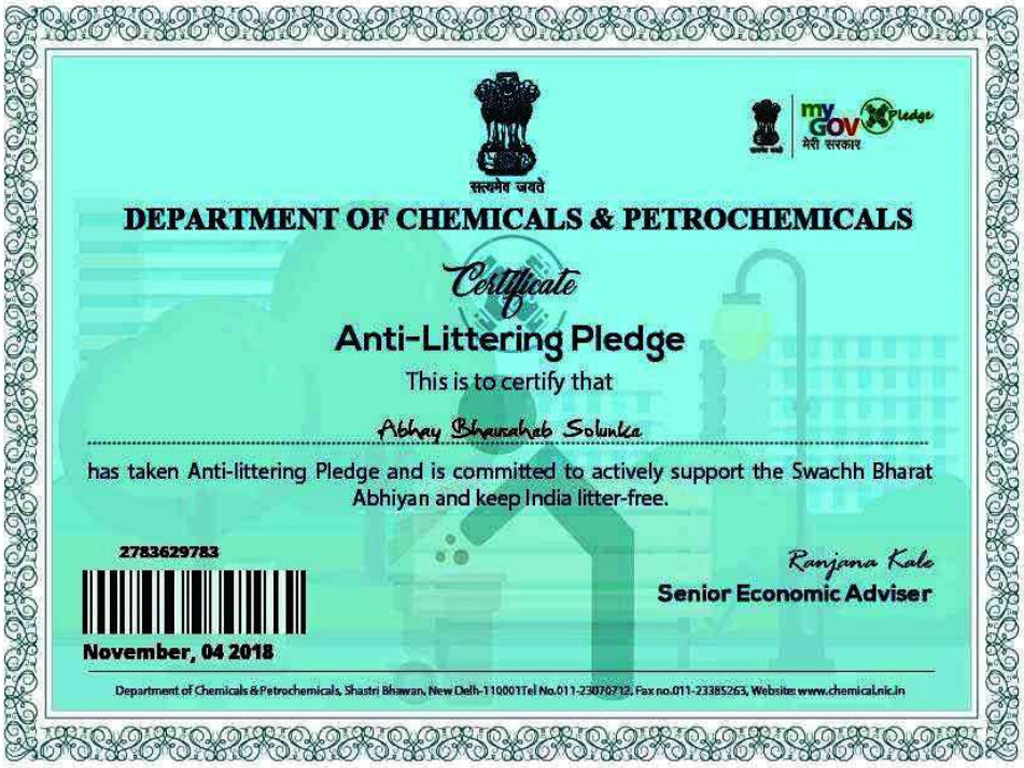 Anti Littering Pledge