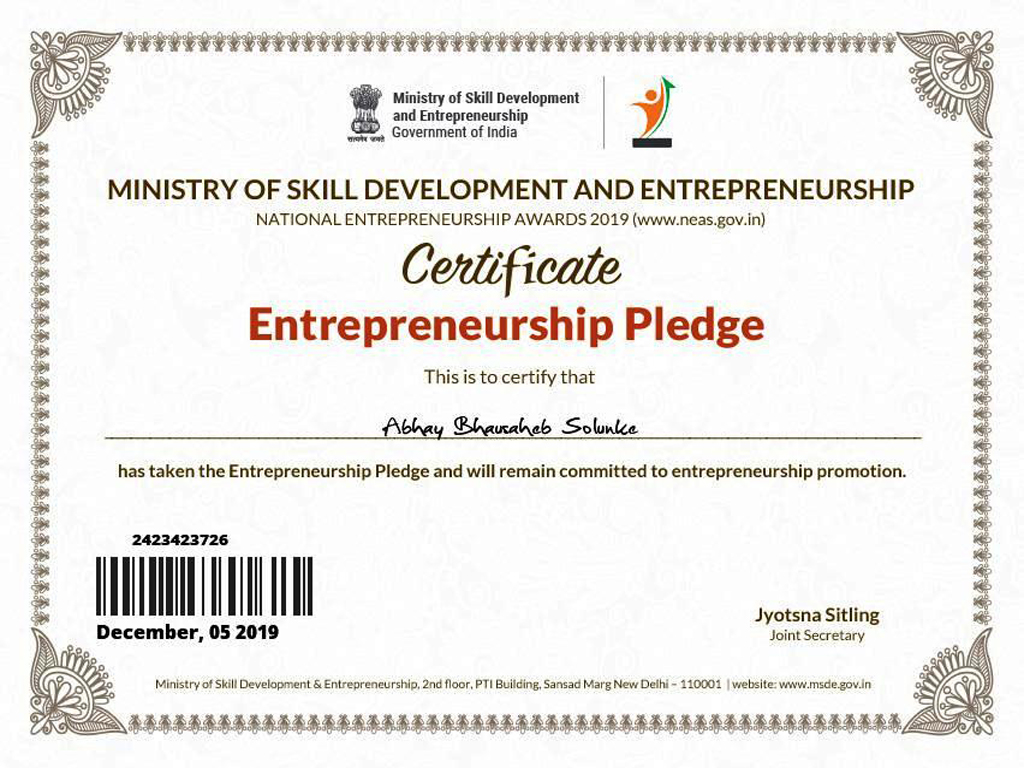Entrepreurnship Pledge